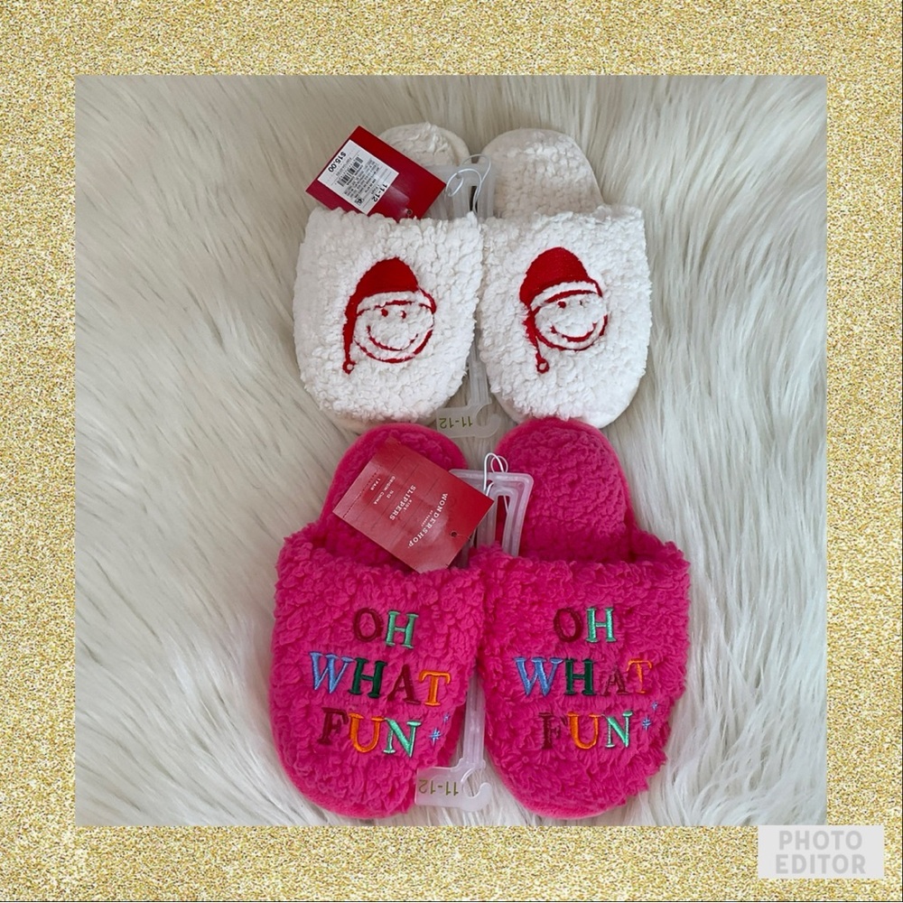 Wondershop at Target Kids Holiday Slippers - NWT x2 - Size 11-12